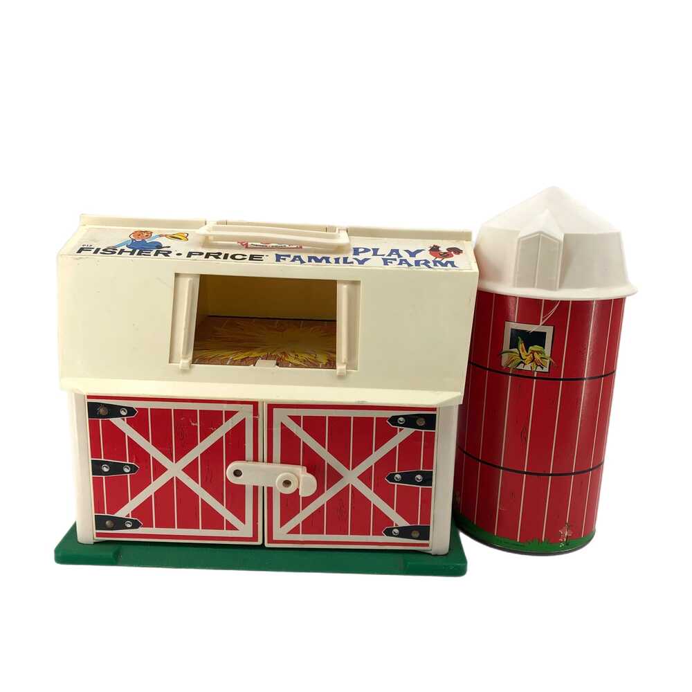 Fisher-Price Red Vintage Barn/Silo Doll Playset | Classic Farm Theme
